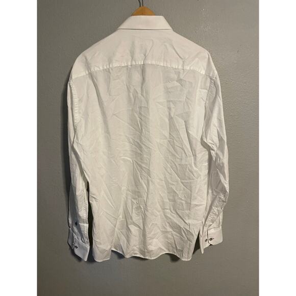 Jared Lang Mens Shirt Size 3XL White Long Sleeve Button Up Contrast Cuff Preppy - Picture 5 of 8